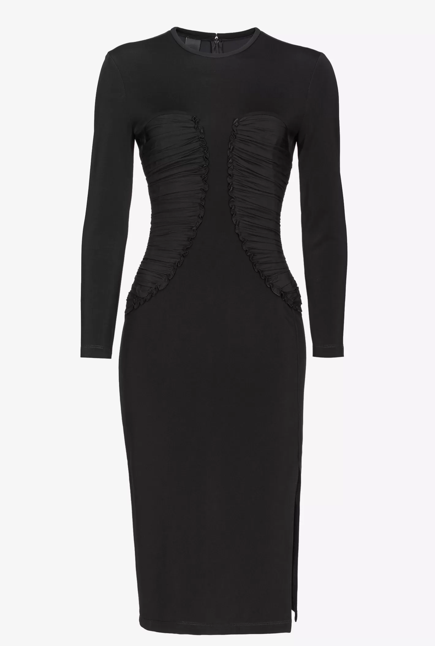 Pinko Abito aderente con dettagli in georgette NERO LIMOUSINE Outlet