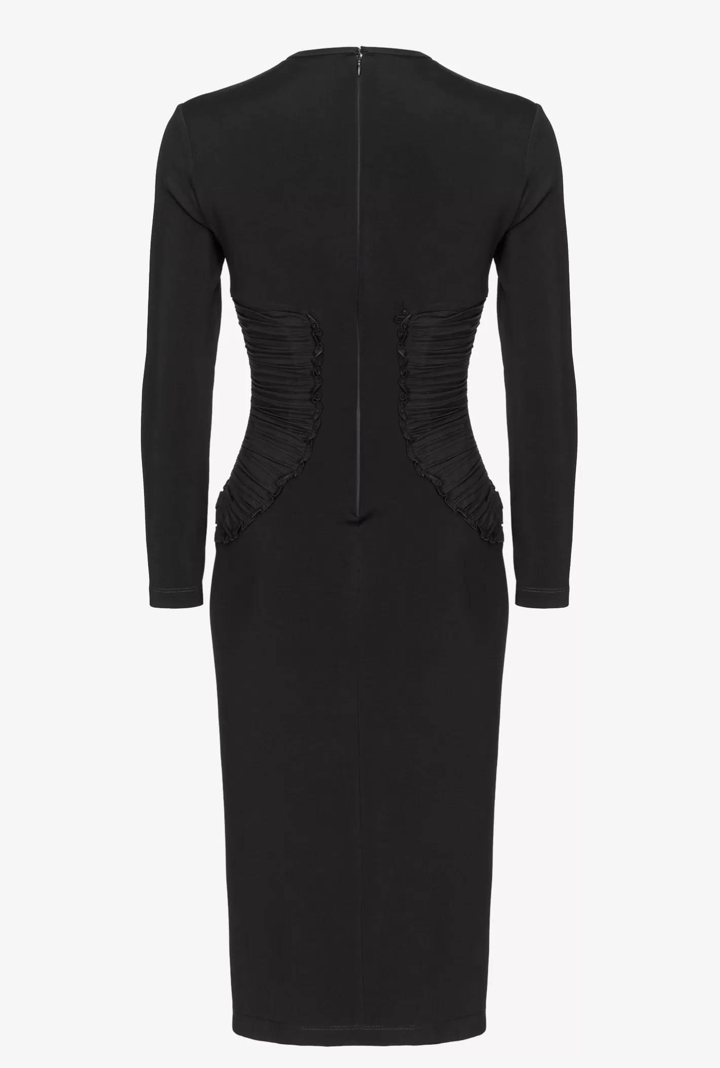 Pinko Abito aderente con dettagli in georgette NERO LIMOUSINE Outlet