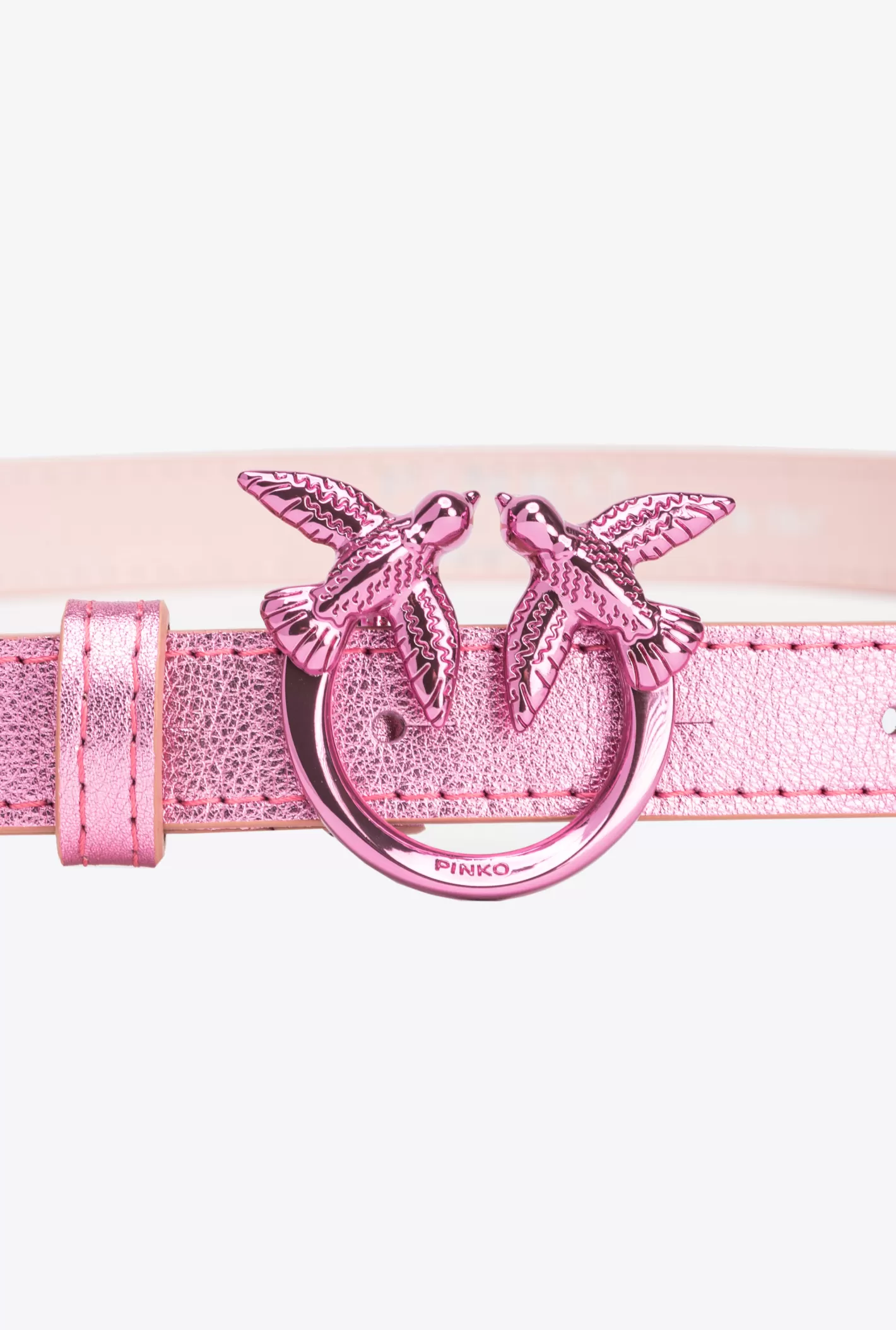 Pinko Cintura laminata rosa Love Birds Galleria 2cm ROSA ROSSORE-BLOCK COLOR Cheap