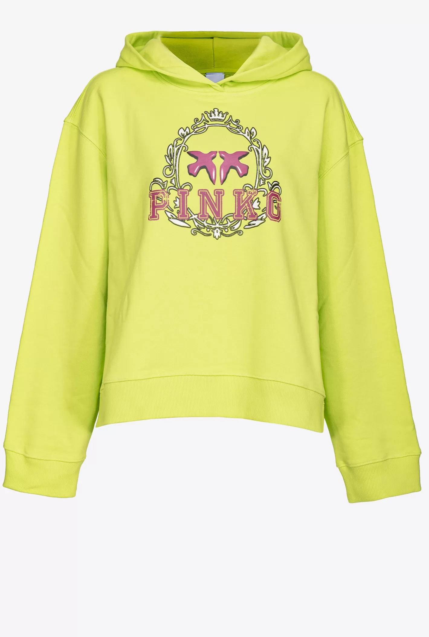 Pinko Felpa con cappuccio e stampa Vintage Frame GIALLO  LIME Cheap