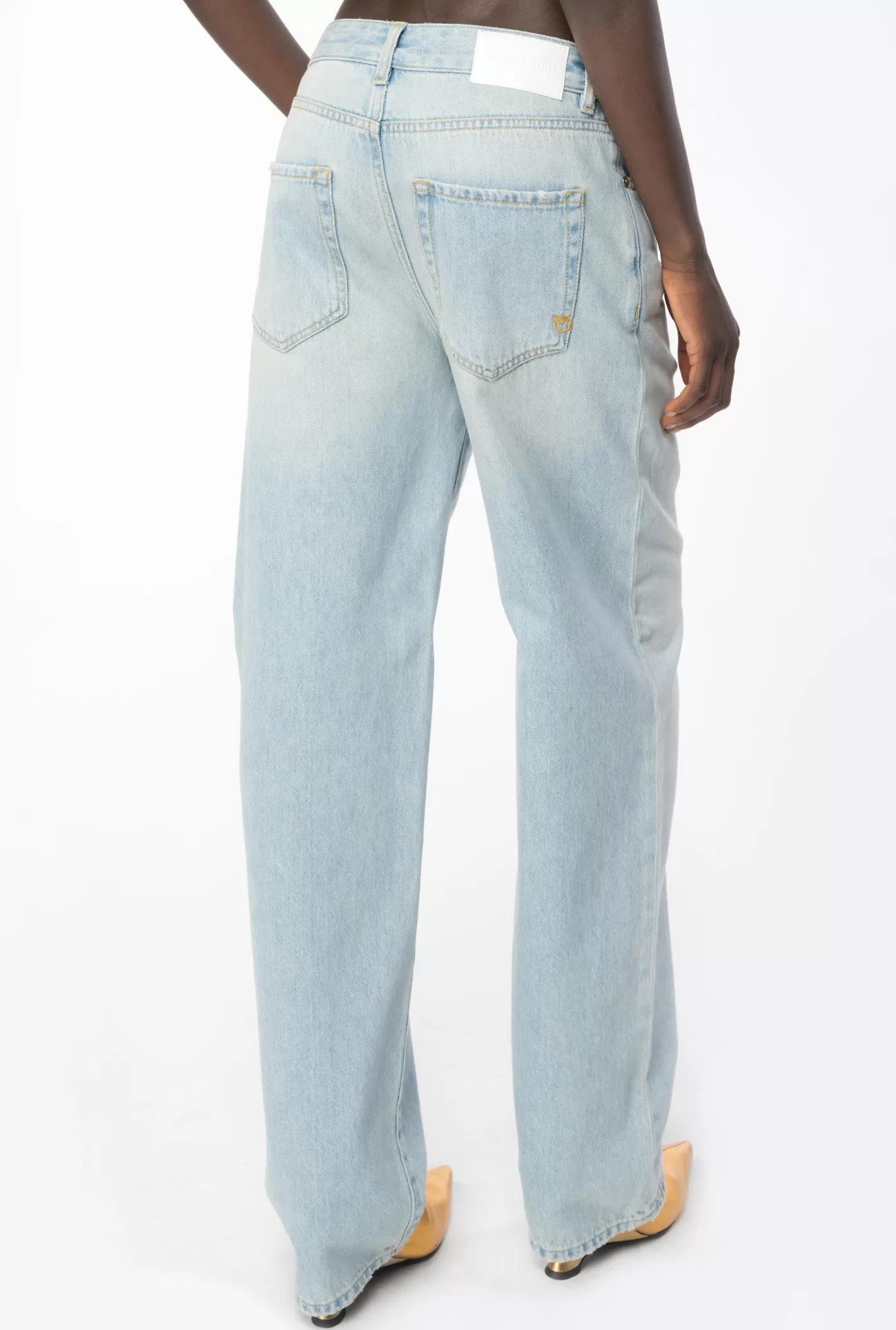 Pinko Jeans boyfriend denim vintage LAVAGGIO BLEACH INGIALLITO Sale