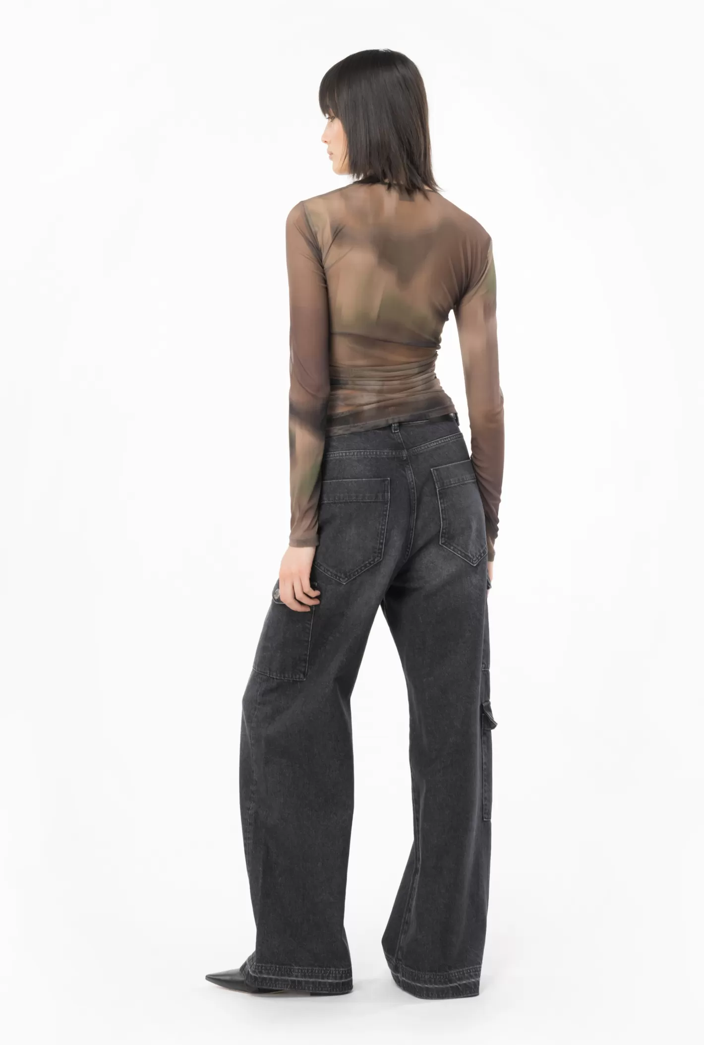 Pinko Jeans cargo denim black vintage NERO LIMOUSINE Best Sale