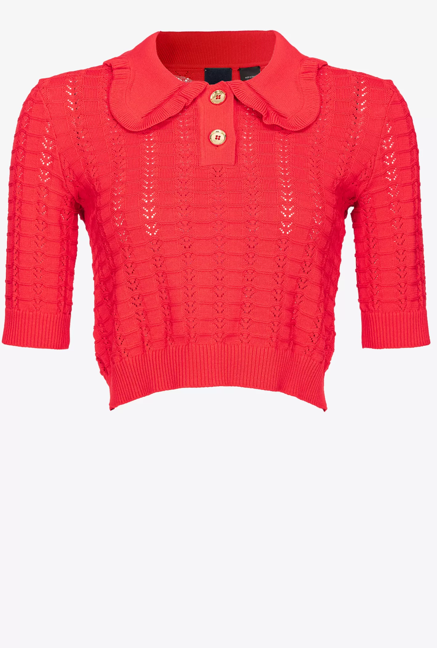 Pinko Maglia corta punto ventaglio ROSSO FORMULA1 Fashion