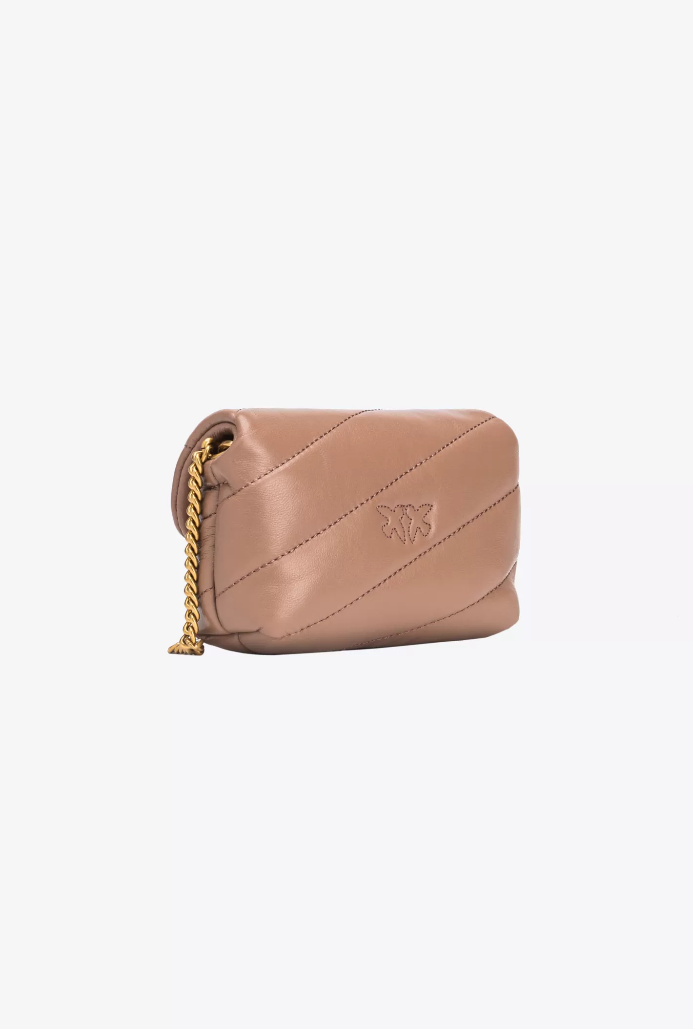 Pinko Micro Love Bag Puff Maxi Quilt con fibbia torchon BISCOTTO ZENZERO-ANTIQUE GOLD Cheap