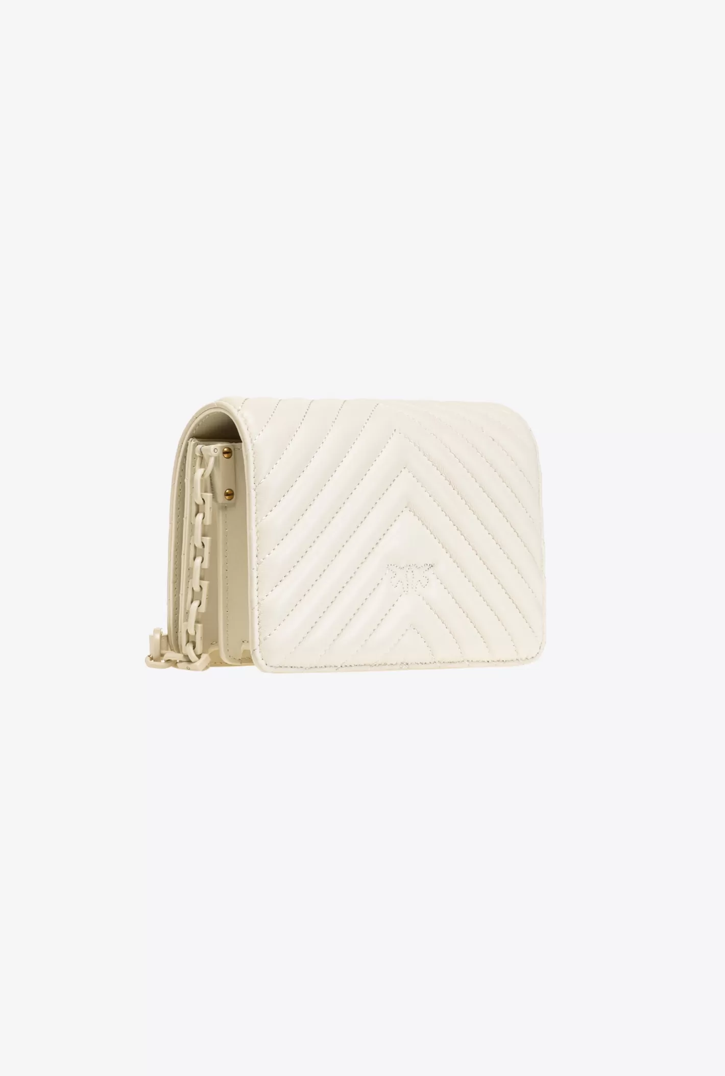Pinko Mini Love Bag Click Chevron Color Block BIANCO + BIANCO-BLOCK COLOR New