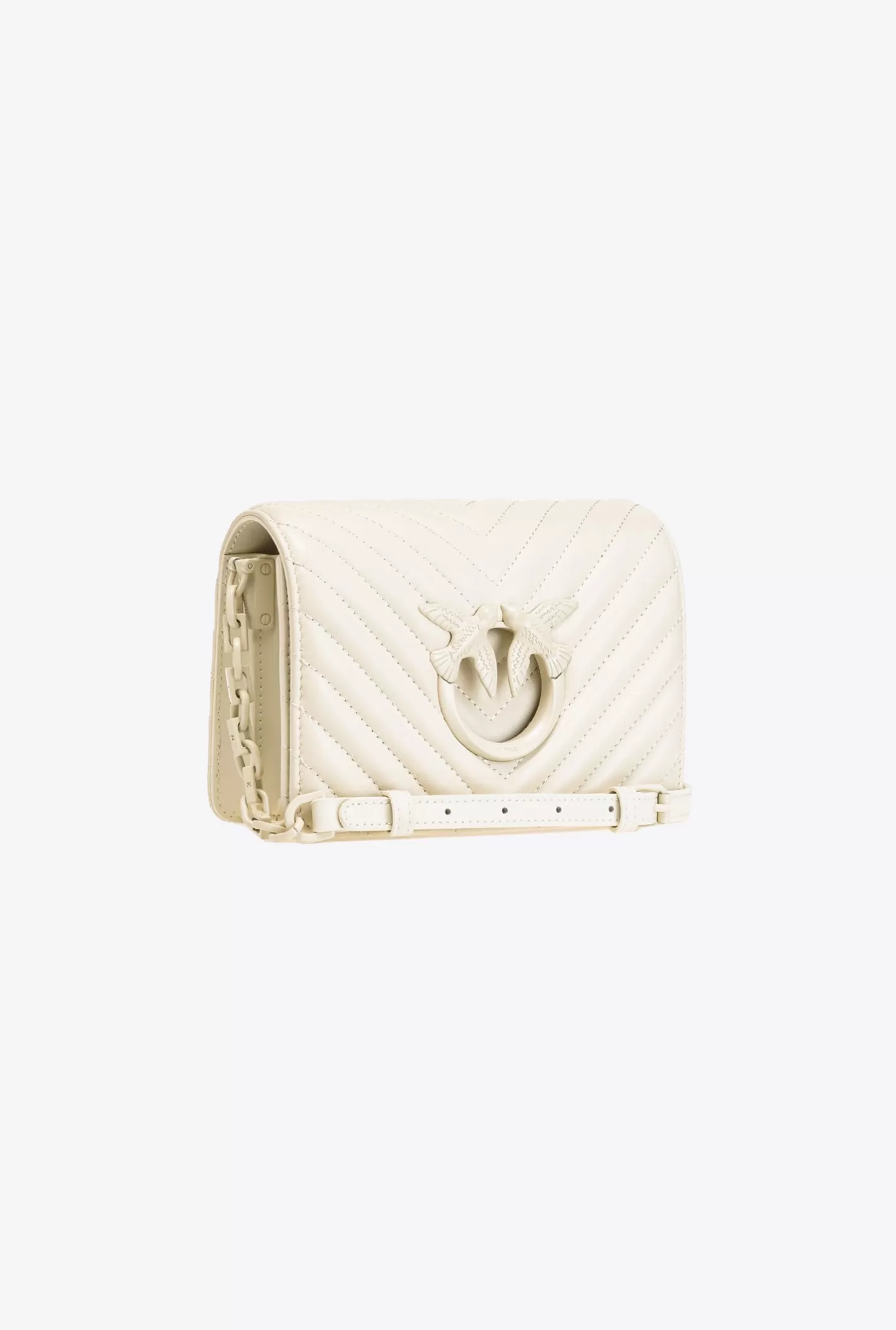 Pinko Mini Love Bag Click Chevron Color Block BIANCO + BIANCO-BLOCK COLOR New
