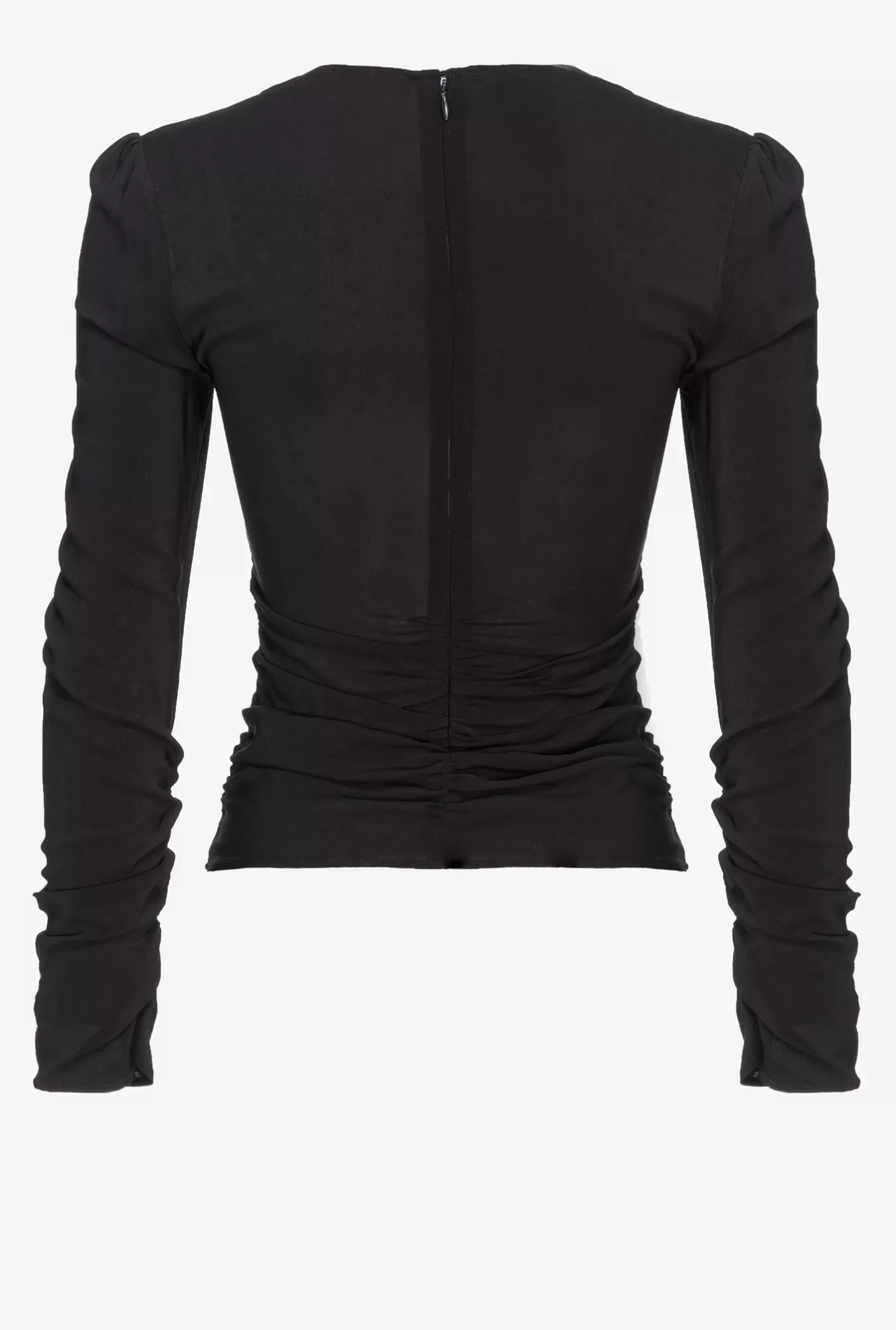 Pinko Top in georgette dettaglio torchon NERO LIMOUSINE Store